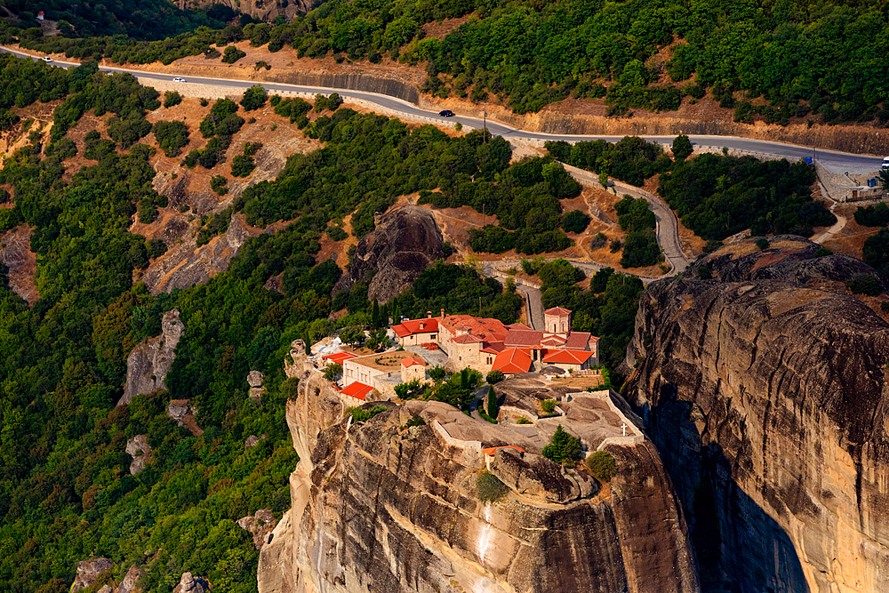 View of the Meteora Monasteries, UNESCO World Heritage Site, Thessaly, Greece, Europe