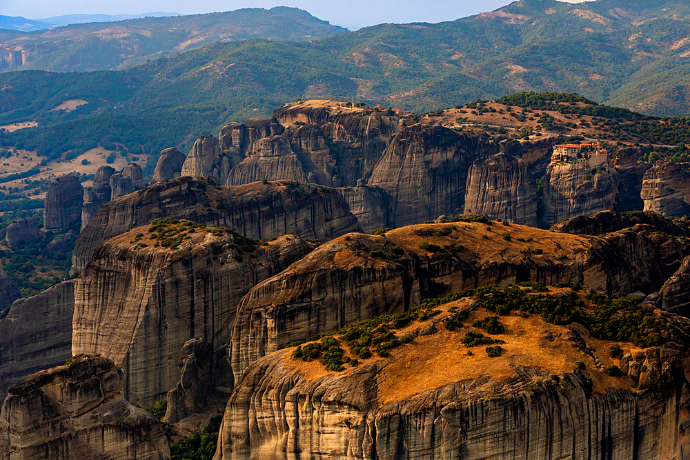 View of Meteora cliffs, UNESCO World Heritage Site, Thessaly, Greece, Europe