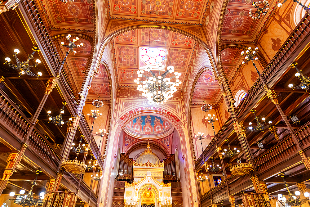 Interior of the Dohany Street Synagogue, Budapest, Hungary, Europe