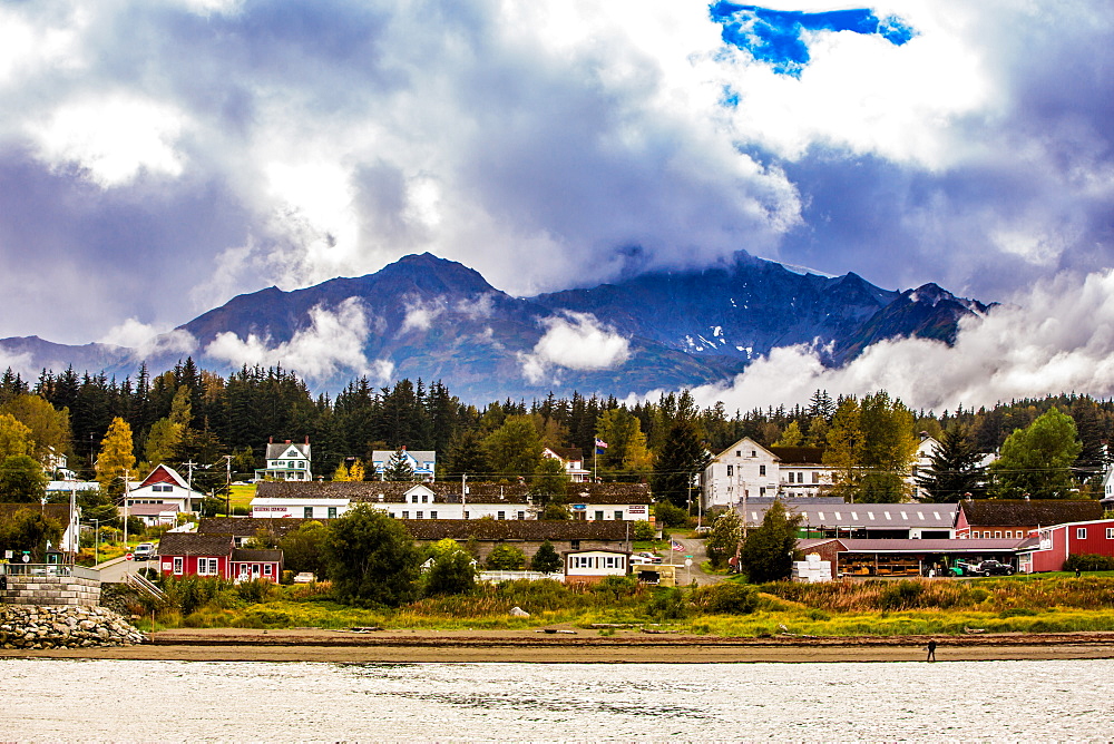 View of port in Haines, Alaska, United States of America, North America