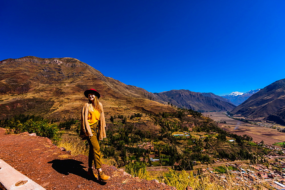 The ancient Incan citadel of Pisac in the Sacred Valley, Peru, South America