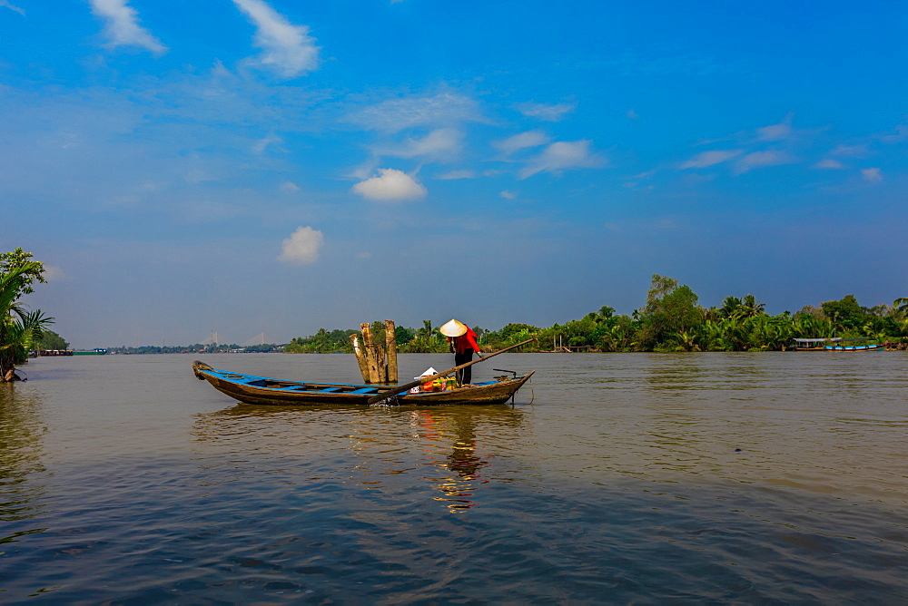 Fisherman on the river, Vietnam, Indochina, Southeast Asia, Asia