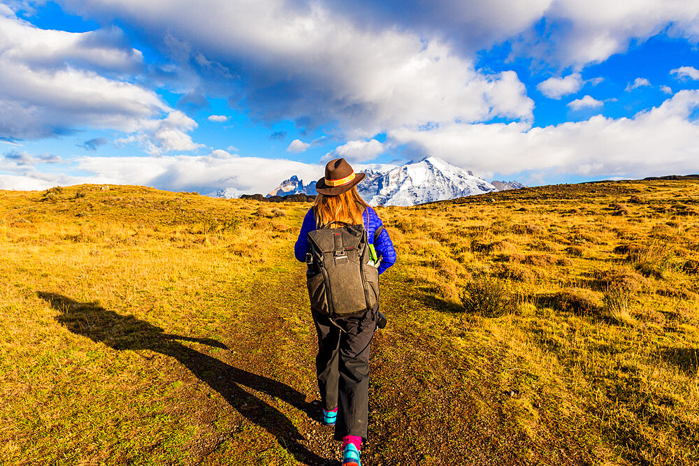 Enjoying the beautiful scenery of Torres del Paine National Park, Patagonia, Chile, South America