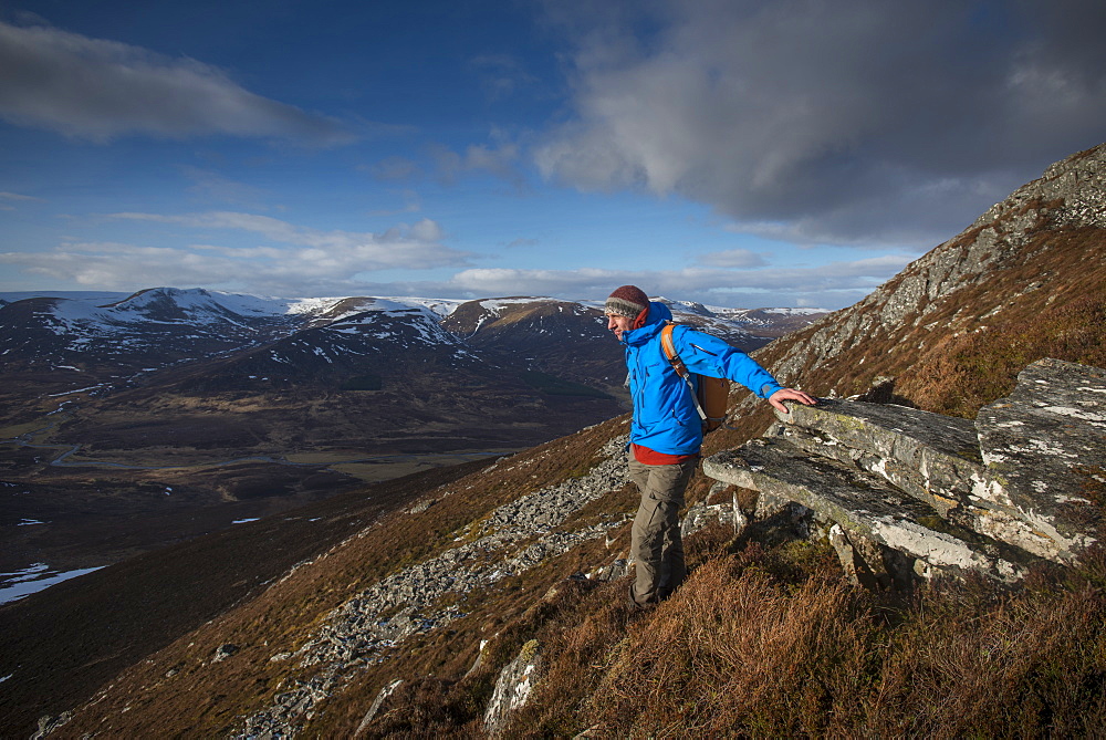 A view across the Cairngorms from the top of Creag Dubh near Newtonmore, Cairngorms National Park, Highlands, Scotland, United Kingdom, Europe