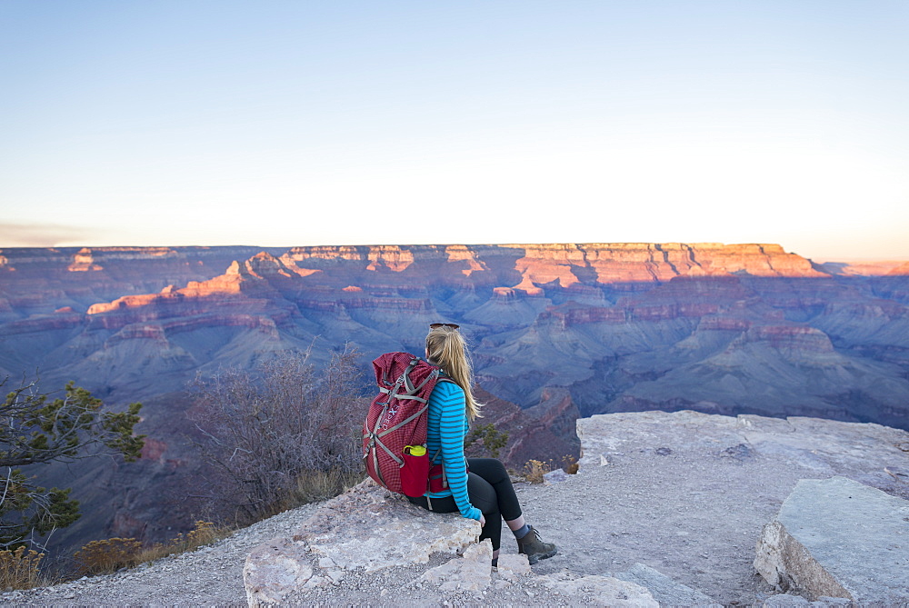 Sunset from the south rim of the Grand Canyon at Shoshone Point, UNESCO World Heritage Site, Arizona, United States of America, North America