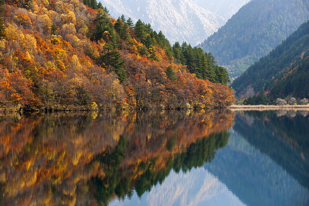 Jiuzhaigou on the edge of the Tibetan Plateau, known for its waterfalls and colourful lakes, located in the north of Sichuan Province, China, Asia