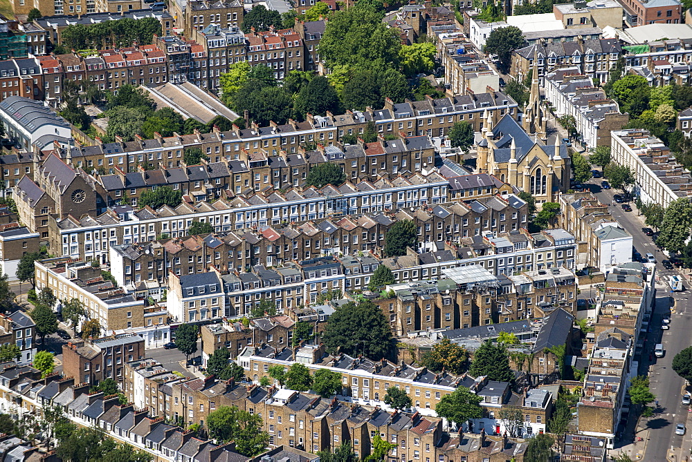 Rows of Victorian terraced houses in London, England, United Kingdom, Europe