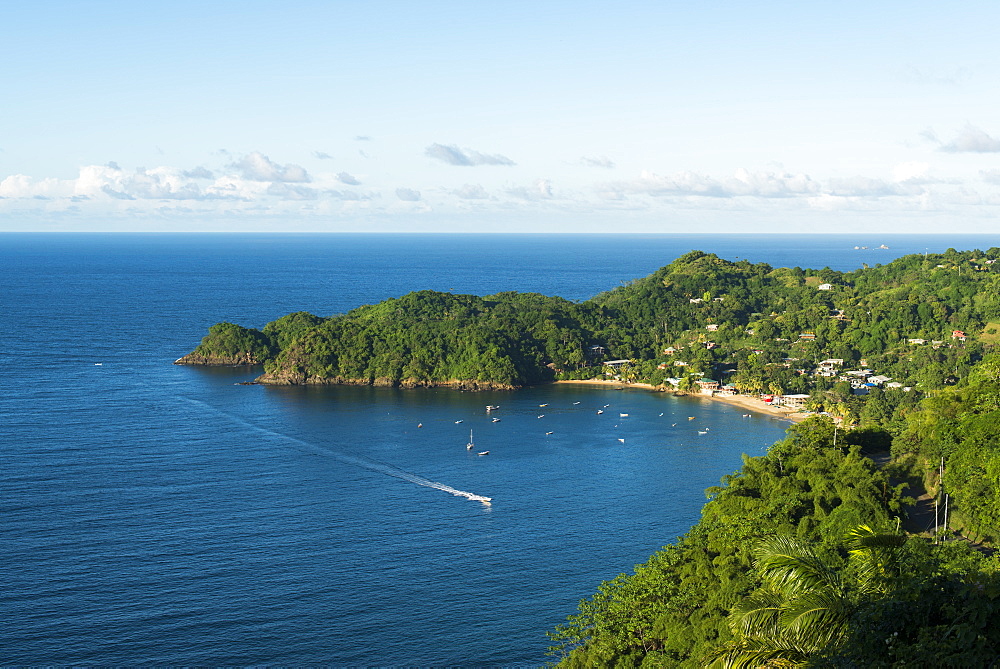 The beach at Castara Bay in Tobago, Trinidad and Tobago, West Indies, Caribbean, Central America