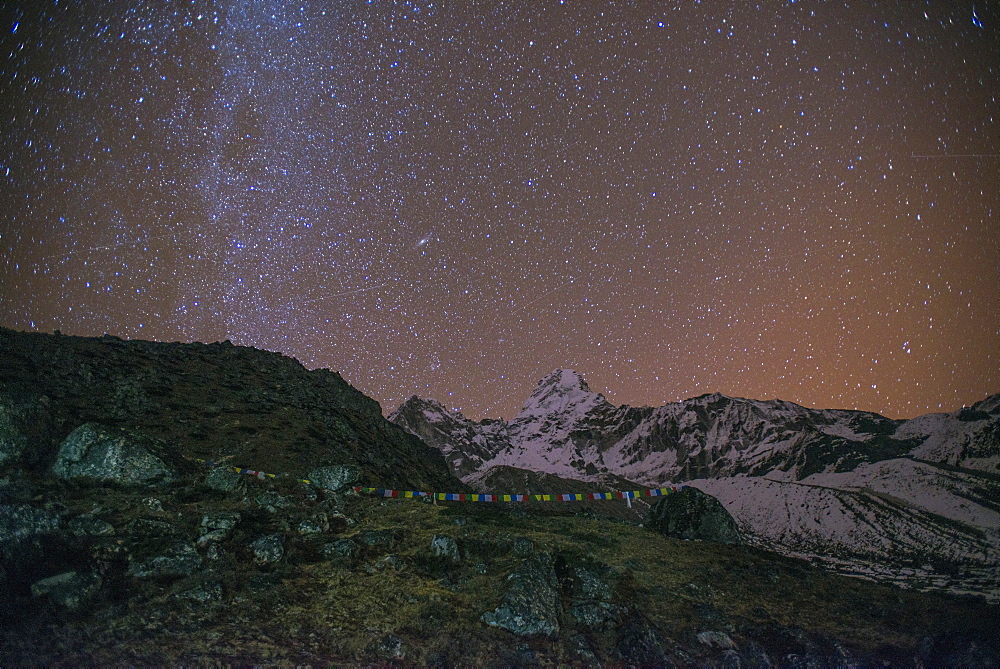 Ama Dablam Base Camp at night, Khumbu Region, Nepal, Himalayas, Asia