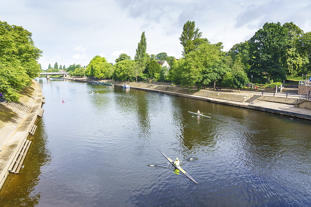 The River Ouse runs through the historic city of York, North Yorkshire, England, United Kingdom, Europe