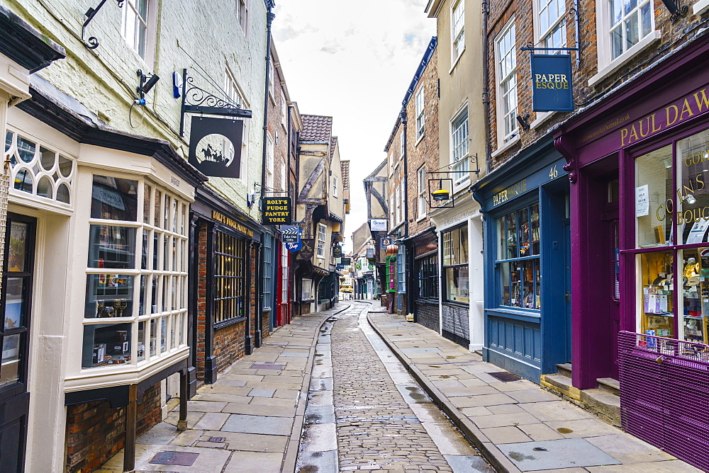 The Shambles, a preserved medieval street in York, North Yorkshire, England, United Kingdom, Europe