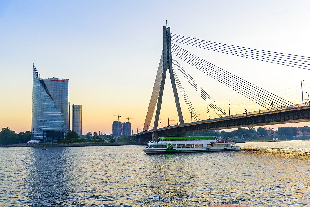 Vansu Bridge over Daugava River, Riga, Latvia, Europe