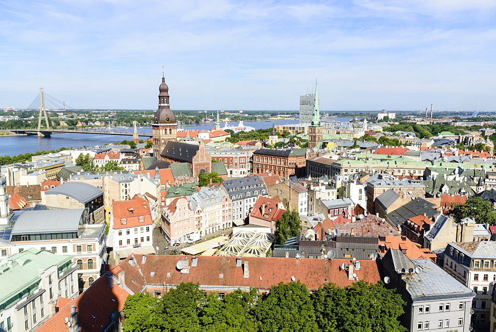 View of Old Town, UNESCO World Heritage Site, Riga, Latvia, Europe