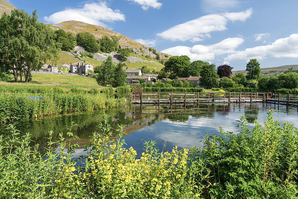 Kilnsey Park trout farm and tourist attractions in Upper Wharfedale, Yorkshire, England, United Kingdom, Europe