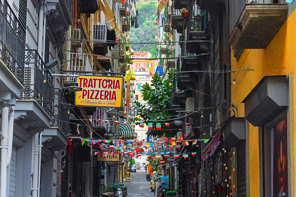 Street scene in the centre of Naples. Campania, Italy, Europe.