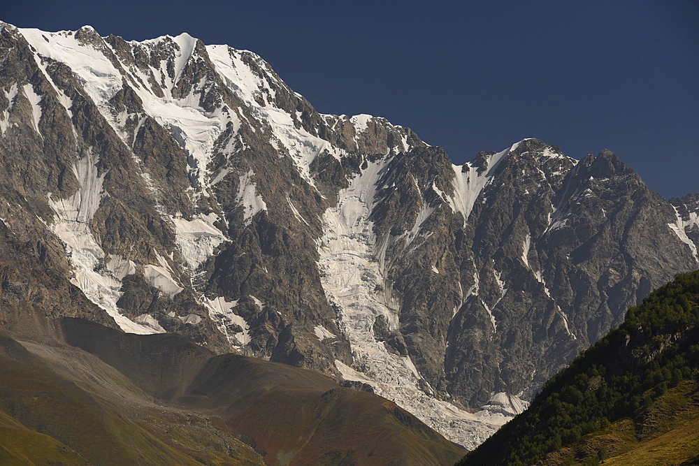 Shakara mountain and Glacier, Svaneti, Georgia, Central Asia, Asia