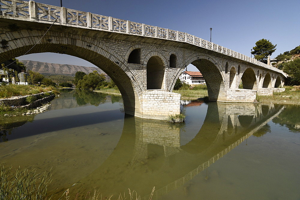 Gorica Bridge in Berat, Albania, Europe