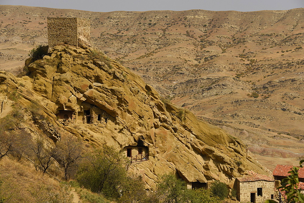 David Gareja, a rock-hewn Georgian Orthodox monastery complex located in the Kakheti region, Georgia, Central Asia, Asia