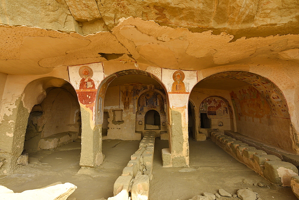 David Gareja, a rock-hewn Georgian Orthodox monastery complex located in the Kakheti region, Georgia, Central Asia, Asia