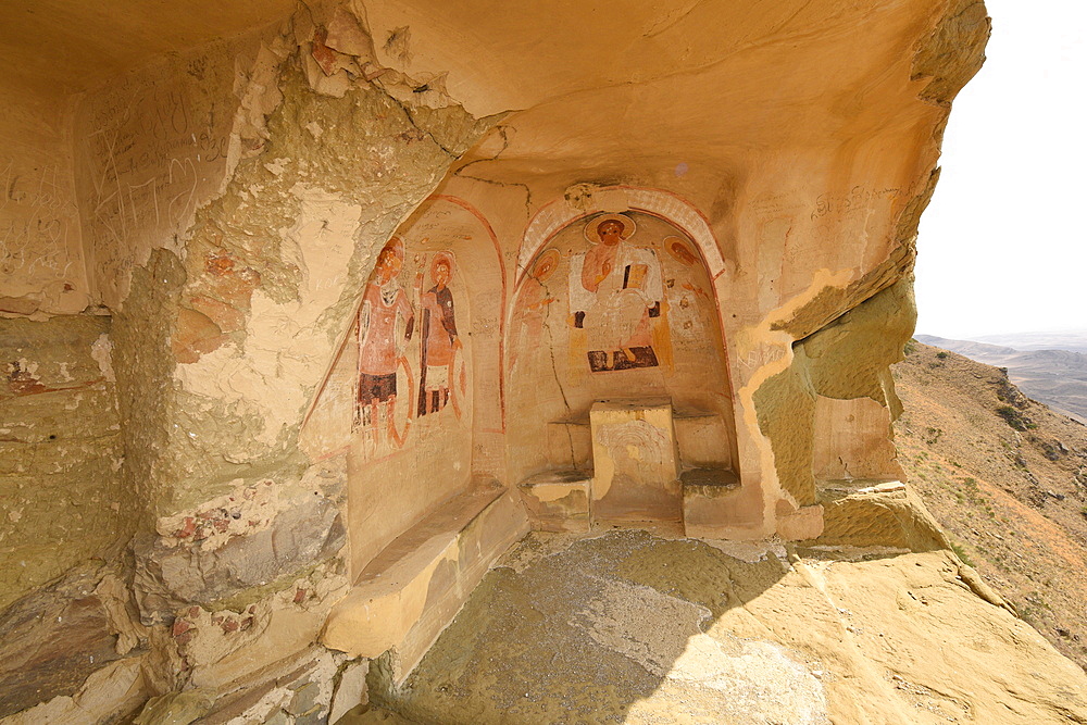 David Gareja, a rock-hewn Georgian Orthodox monastery complex located in the Kakheti region, Georgia, Central Asia, Asia