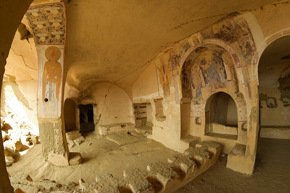 David Gareja, a rock-hewn Georgian Orthodox monastery complex located in the Kakheti region, Georgia, Central Asia, Asia