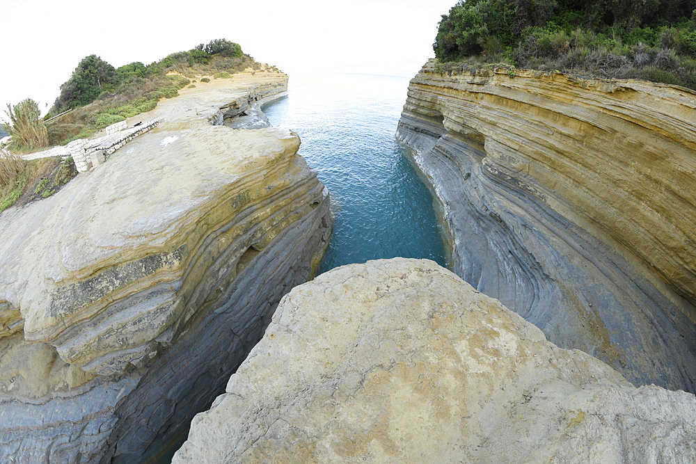 Famous Channel of Love (Canal D'Amour) in Sidari, Corfu, Greek Islands, Greece, Europe