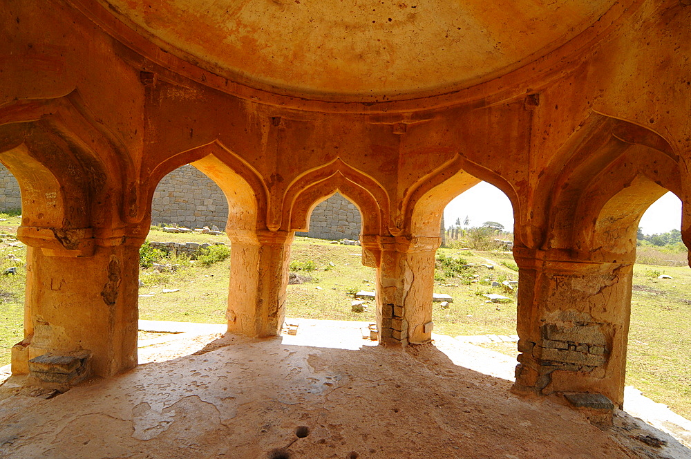 Inside of Mohammadan Watch tower, Hampi, UNESCO World Heritage Site, Karnataka, India, Asia