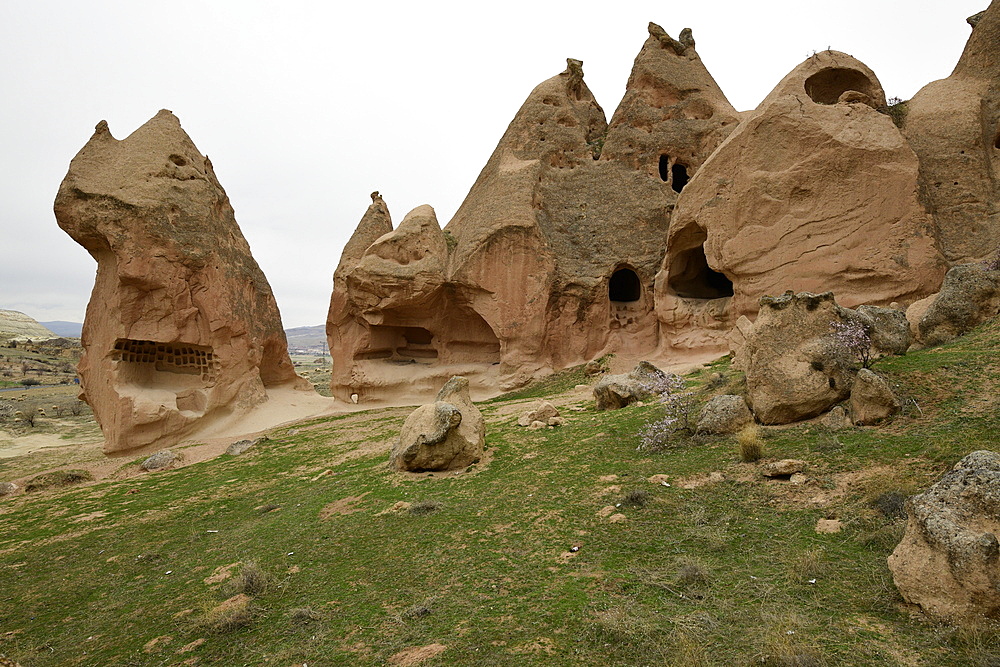 Troglodyte dwelling place, Uchisar, Cappadocia, Anatolia, Turkey, Asia Minor, Asia