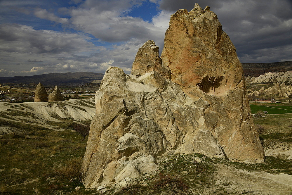 Ancient rock cut settlement, Cappadocia, Anatolia, Turkey, Asia Minor, Asia