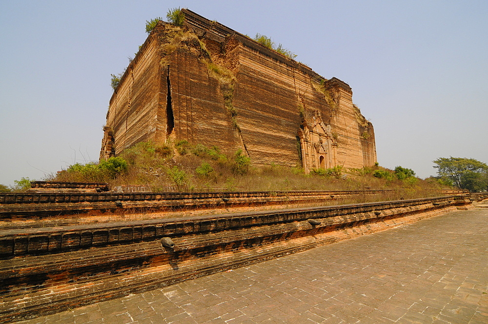 Uncompleted pagoda of Mingun, near Mandalay, Sagaing District, Myanmar, Asia