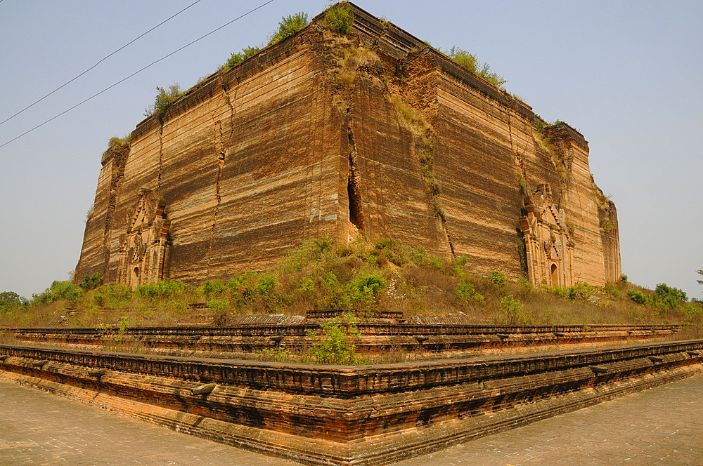 Uncompleted pagoda of Mingun, near Mandalay, Sagaing District, Myanmar, Asia