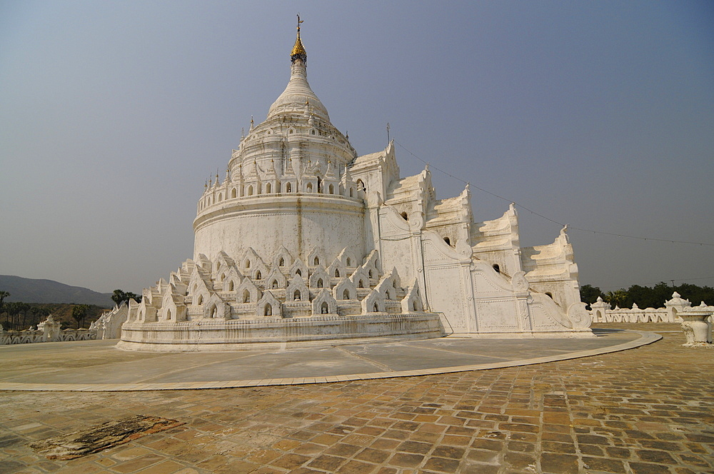 Hsinbyume Pagoda (Myatheindan Pagoda), Mingun, near Mandalay, Sagaing District, Myanmar, Asia