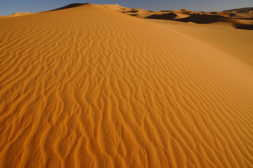 Picturesque orange Dunes of Ubari, Sahara Desert, Libya, North Africa, Africa