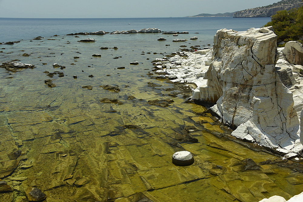 Ancient quarry of Alyki, Thassos, Greek Islands, Greece, Europe