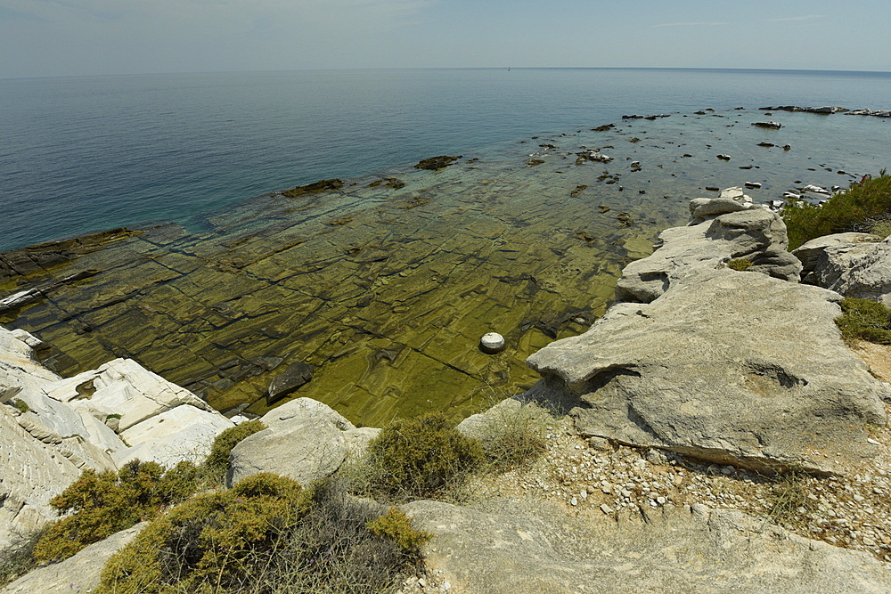 Ancient quarry of Alyki, Thassos, Greek Islands, Greece, Europe