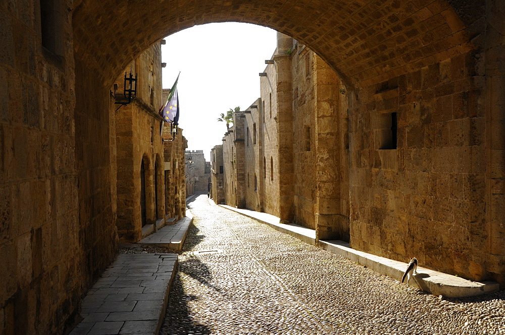 Knights Street in Rhodes, Rhodes Island, Dodecanese, Greek Islands, Greece, Europe