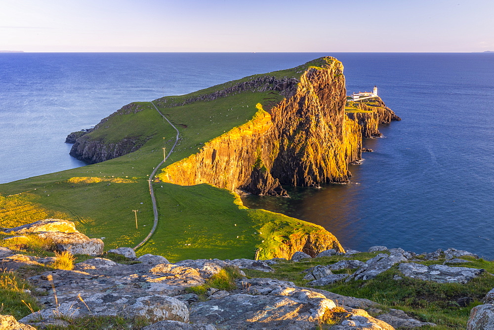 Neist Point and lighthouse, Glendale, Isle of Skye, Inner Hebrides, Highlands and Islands, Scotland, United Kingdom, Europe