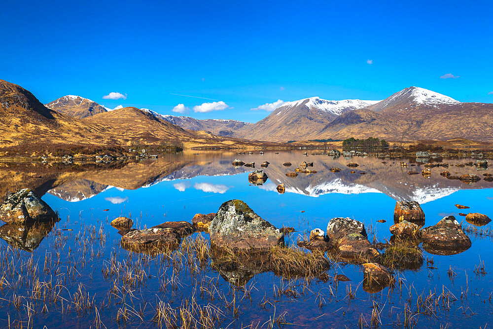 Lochan na h-Achlaise, The Black Mount, Lower Rannoch Moor, Argyll and Bute, Scotland, United Kingdom, Europe