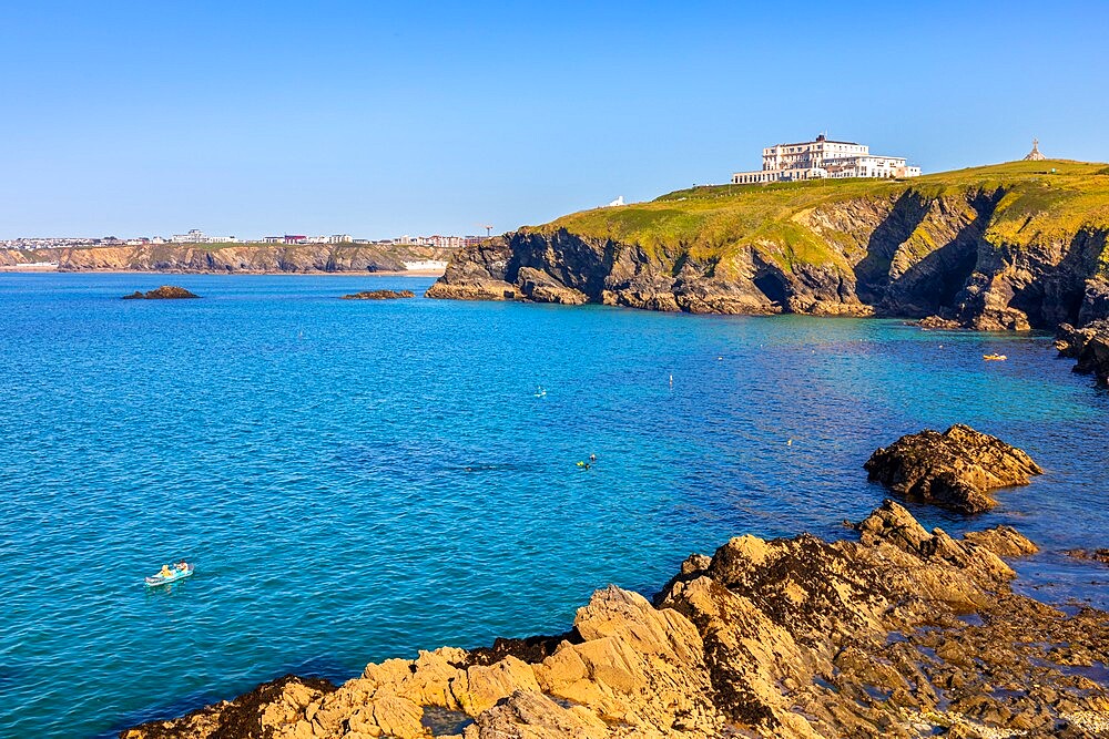 View from South West (SW) Coast Path, Newquay, Cornwall, England, United Kingdom, Europe