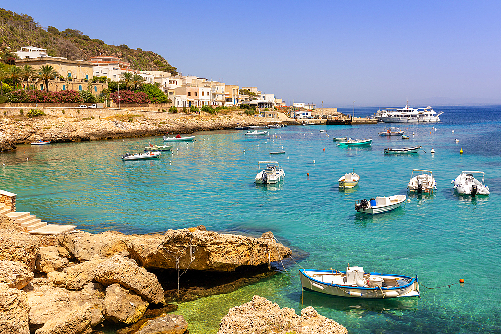 Levanzo Island, Cala Dogana, Aegadian Islands, province of Trapani, Sicily, Italy, Mediterranean, Europe