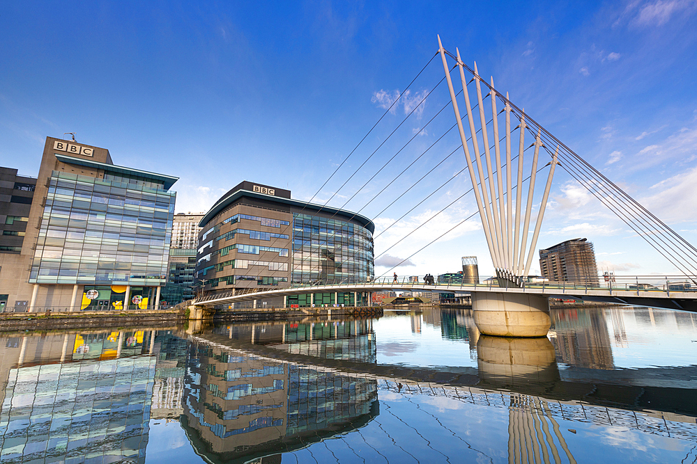 Media City Footbridge, Media City UK, Salford, Greater Manchester, England, United Kingdom, Europe