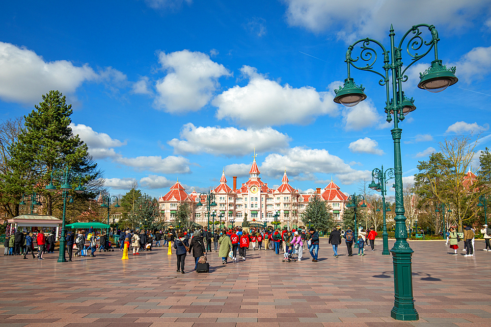 Entrance to Euro Disneyland, Disneyland Hotel, Paris, France, Europe