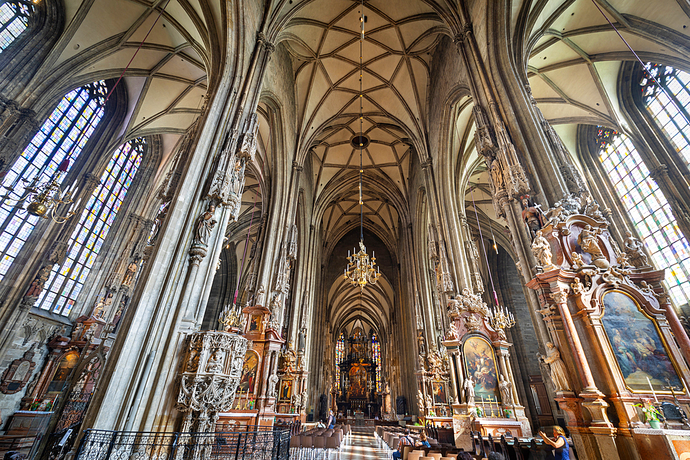 St. Stephen's Cathedral, interior shot, Vienna, Austria, Europe