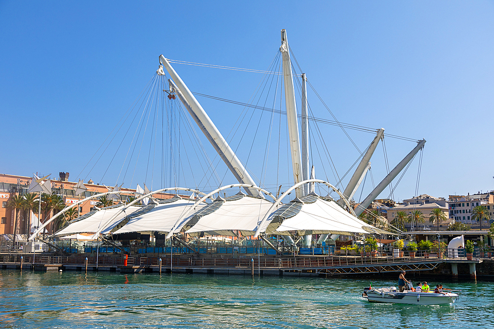 Bigo and Porto Antico harbour, Genoa, Liguria, Italy, Europe