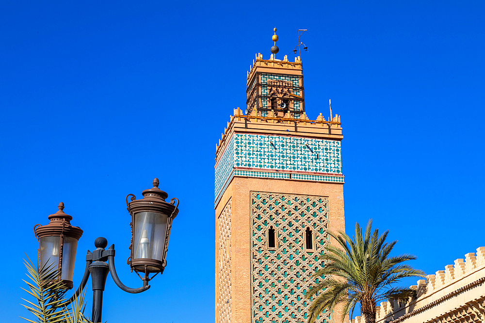 The minaret, Kasbah Mosque, El-Mansour Mosque, UNESCO World Heritage site, Marrakesh, (Marrakech), Morocco, North Africa, Africa