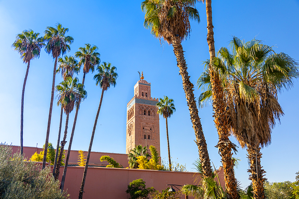 Minaret of Koutoubia Mosque, (Kutubiyya Mosque), Unesco World Heritage Site, Marrakesh, (Marrakech), Morocco, North Africa, Africa
