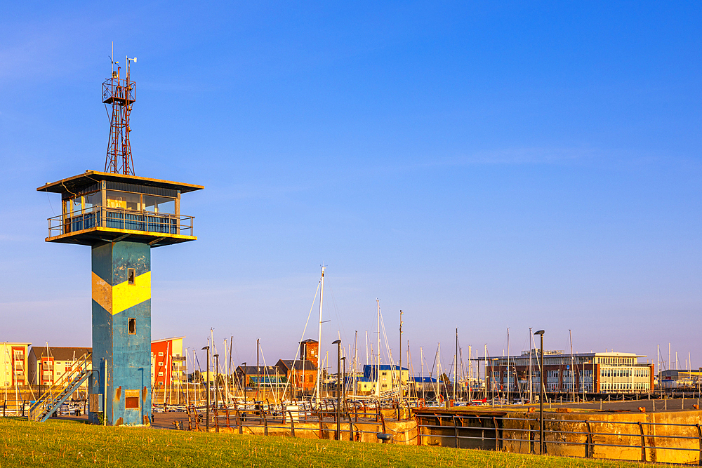 Ardrossan, Harbour control Tower, Ardrossan, North Ayrshire, Scotland, United Kingdom, Europe
