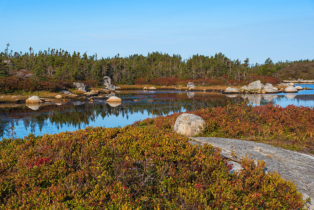 Peggy's Cove Conservation Area in Autumn, Nova Scotia, Canada, North America