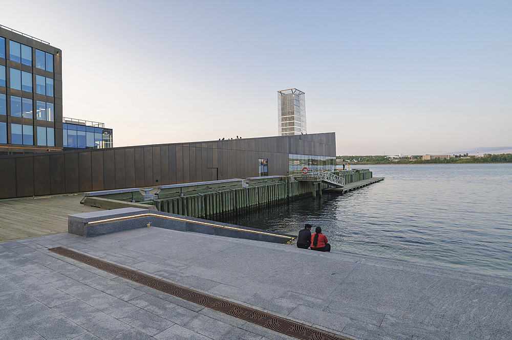 Tidal Beacon art installation, Queens Marque, Downtown Halifax Waterfront, Halifax, Nova Scotia, Canada, North America