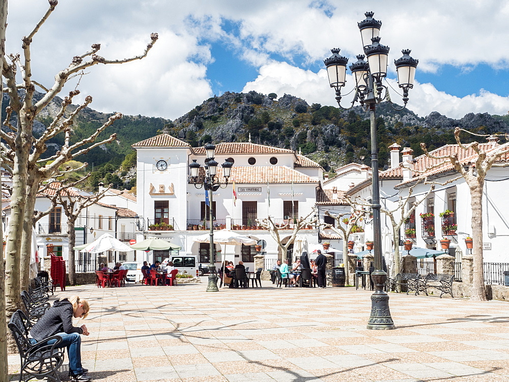 Main plaza, Grazalema, Andalucia, Spain, Europe